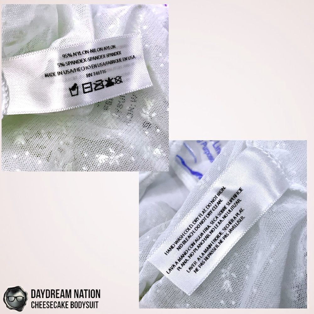 DAYDREAM NATION CHEESECAKE FLORAL APPLIQUÉ BODYSUIT IN WHITE VINTAGE LACE NWT - Picture 10 of 15